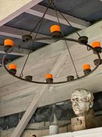 gietijzeren luchter met kaarsjes, Ophalen, Gebruikt, Metaal, Landelijk