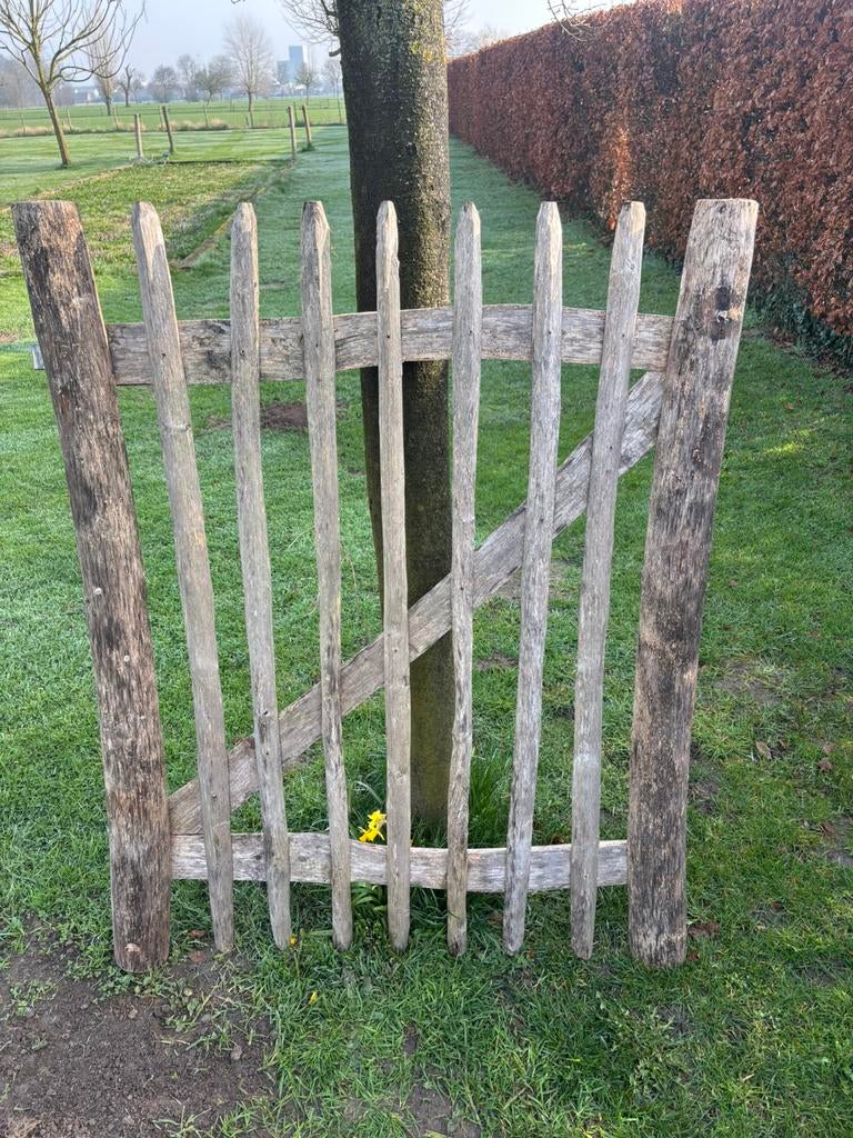 Tuinpoort / hek, Tuin en Terras, Ophalen, Gebruikt, Hout, Draaipoort