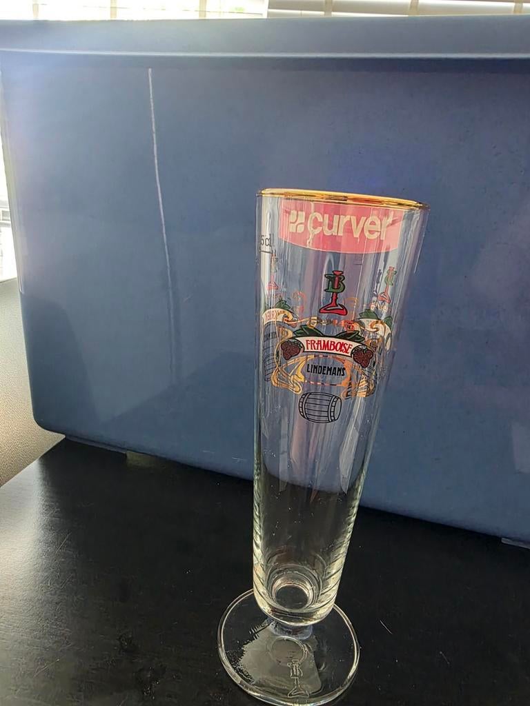 Lindemans framboise glas, Verzamelen, Glas en Drinkglazen, Ophalen