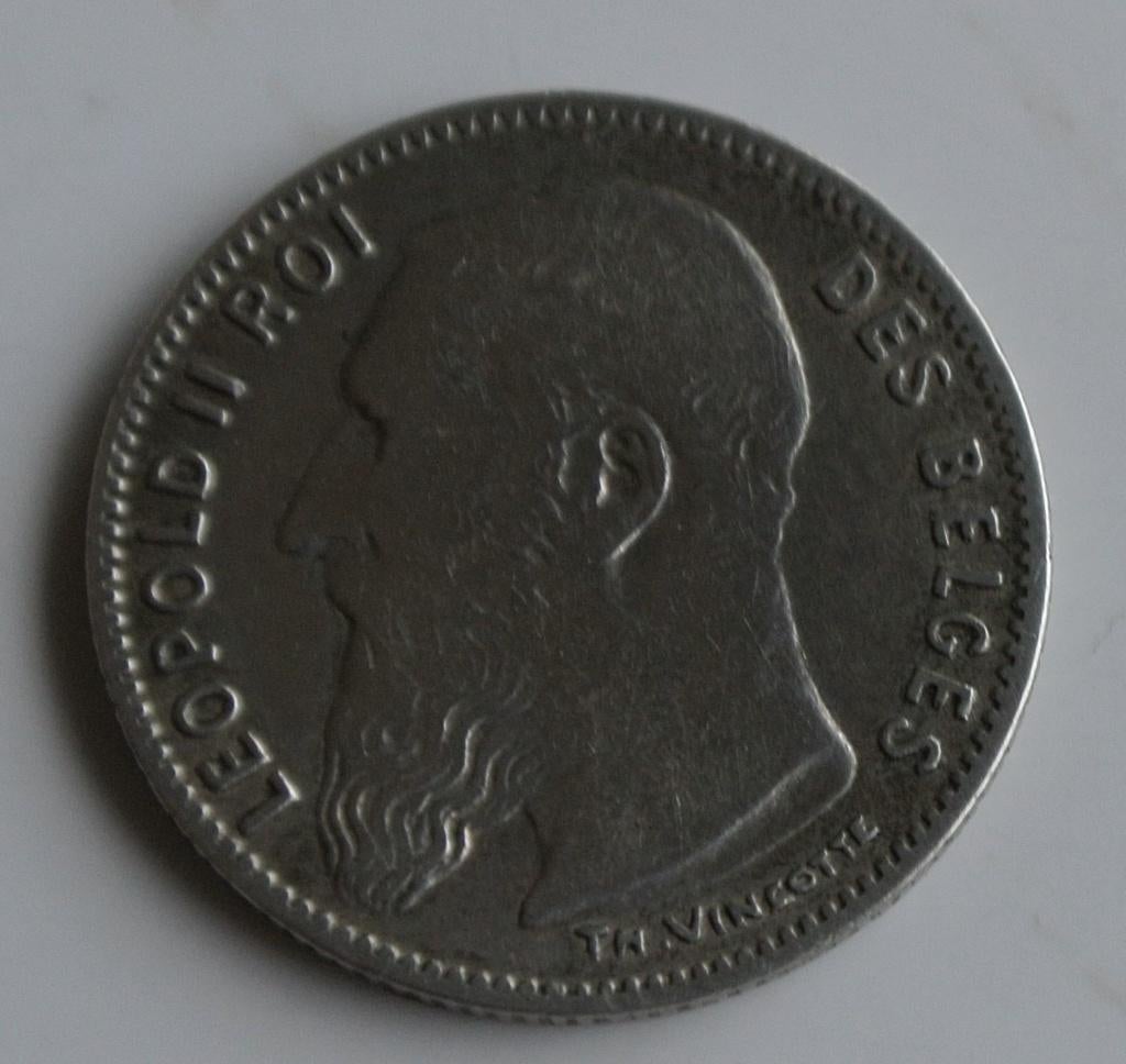 BELGIQUE - 50 CENTIMES - LEOPOLD II - 1909, Enlèvement ou Envoi, Monnaie en vrac, Argent, Argent