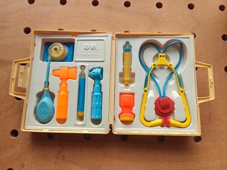 Vintage Fisher-Price dokterskoffer / mallette médecin, Kinderen en Baby's, Speelgoed | Fisher-Price, Gebruikt, Speelset, Ophalen