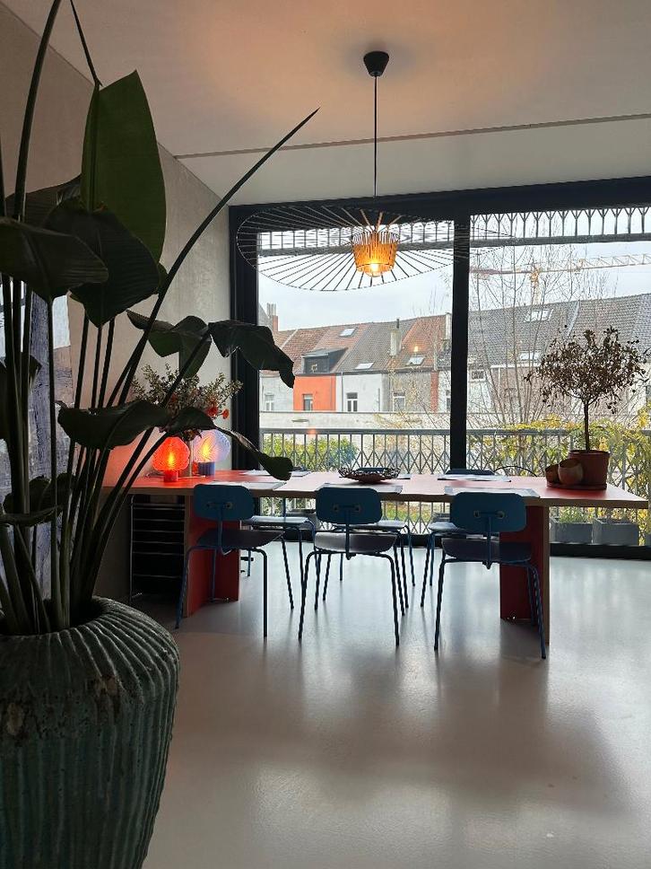 HK Living Oranje Eettafel 278x100 cm - € 995, Huis en Inrichting, Tafels | Eettafels, Zo goed als nieuw, 100 tot 150 cm, 200 cm of meer