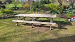 Houten XL picknicktafel, Ophalen