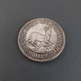 Zilvermunt 5 Shillings Zuid-Afrika, Enlèvement ou Envoi, Afrique du Sud, Monnaie en vrac, Argent