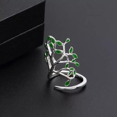 Olijfboomring van RVS, verstelbaar ontwerp, Bijoux, Sacs & Beauté, Bagues, Enlèvement ou Envoi, Neuf, Argent, Or