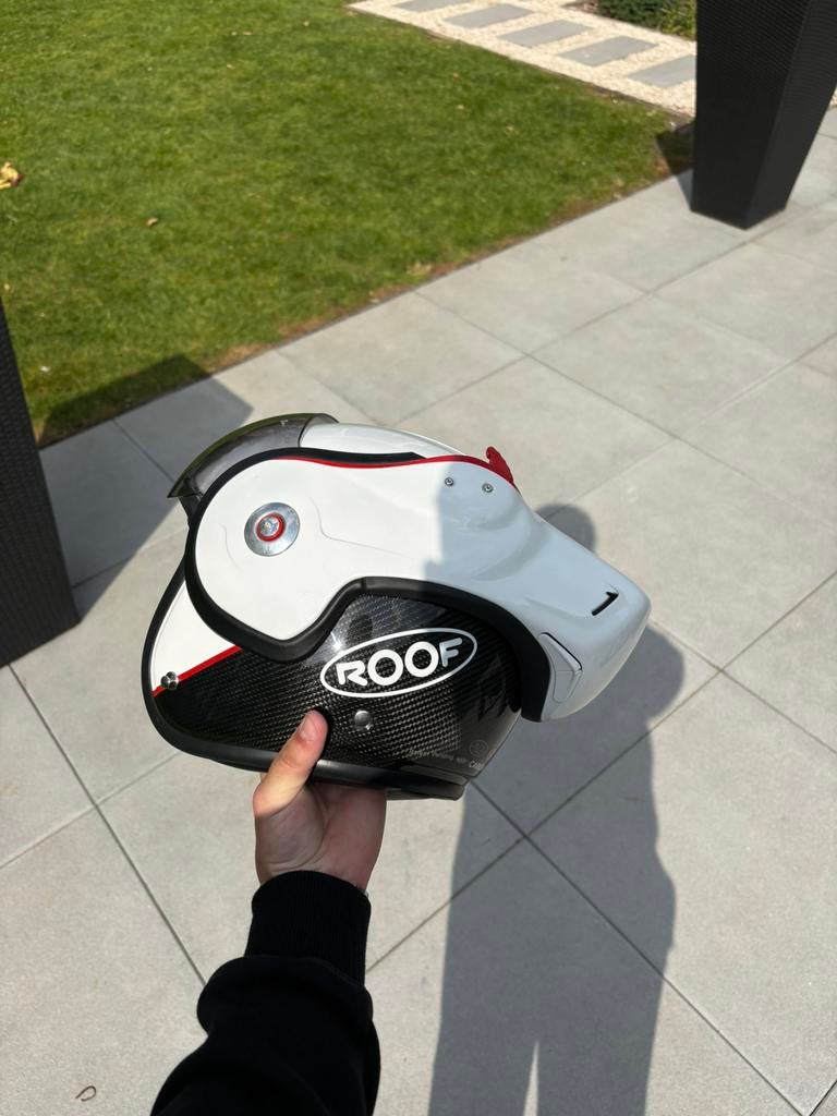 Roof Boxer RO9 blanc carbone, Motos, Vêtements | Casques de moto, Autres marques, Femmes, Casque jet, Enlèvement