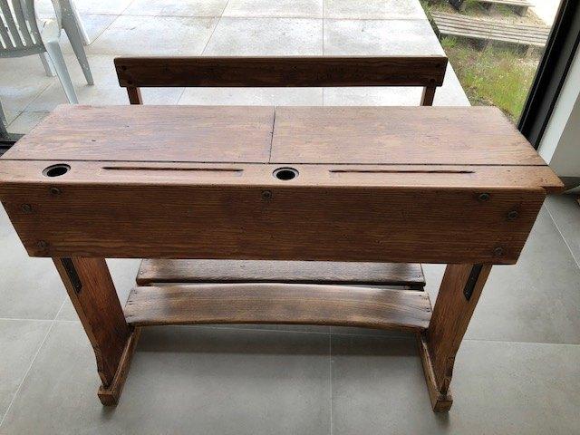 schoolbank, antieke, Bureau duo, Enlèvement, Utilisé, Antique