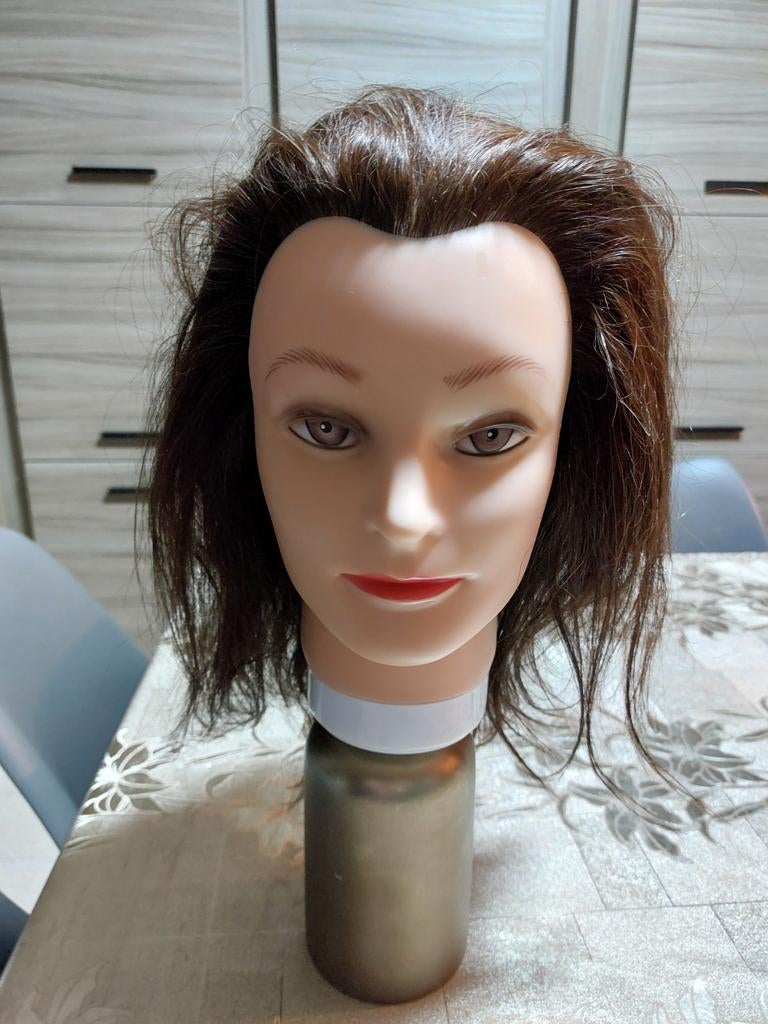 Oefenhoofd nieuw 25 euro echt haar, Ophalen