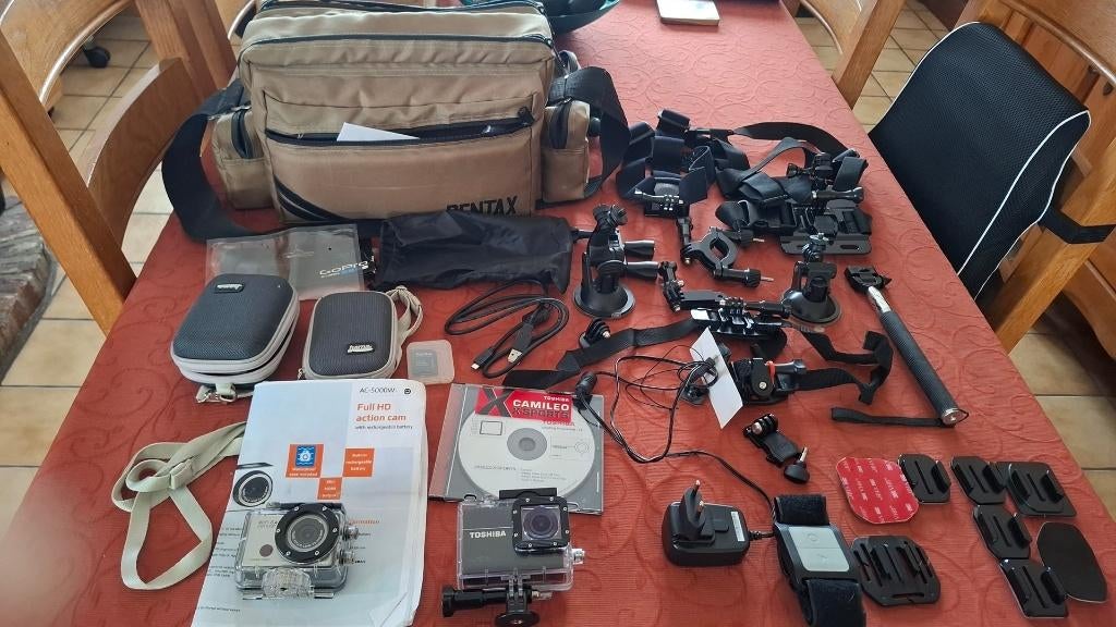 Supercomplete set actiecamera, Audio, Tv en Foto, Ophalen of Verzenden, Zo goed als nieuw, Overige merken