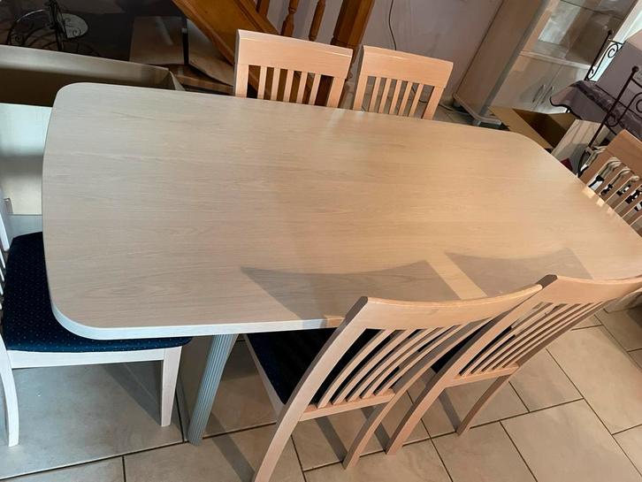 Salle a manger - Table+6chaises, buffet, vitrine, meuble TV, Maison & Meubles, Salles à manger complètes, Utilisé, 4 à 6 chaises