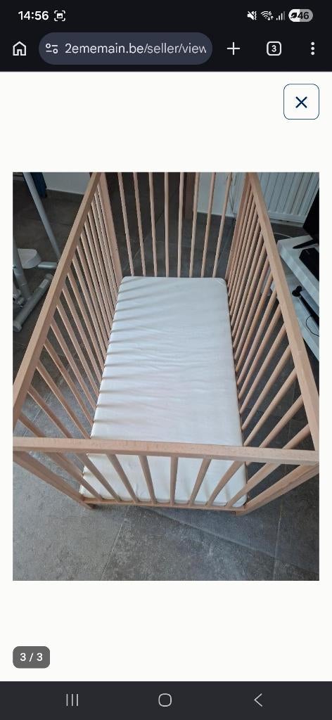 Babybed met spijlen, Ophalen, Zo goed als nieuw, Ledikant