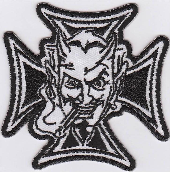 Iron Cross Devil stoffen opstrijk patch embleem #3, Motoren, Accessoires | Overige, Nieuw, Verzenden