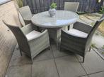 Table ronde en rotin, Tuin en Terras, Ophalen of Verzenden, Zo goed als nieuw, Rotan