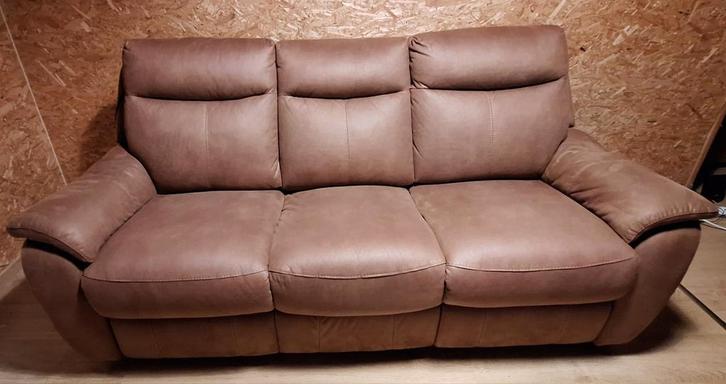 3 places en cuir avec 2 défrisants électriques, Maison & Meubles, Canapés | Coins salons complets, Enlèvement