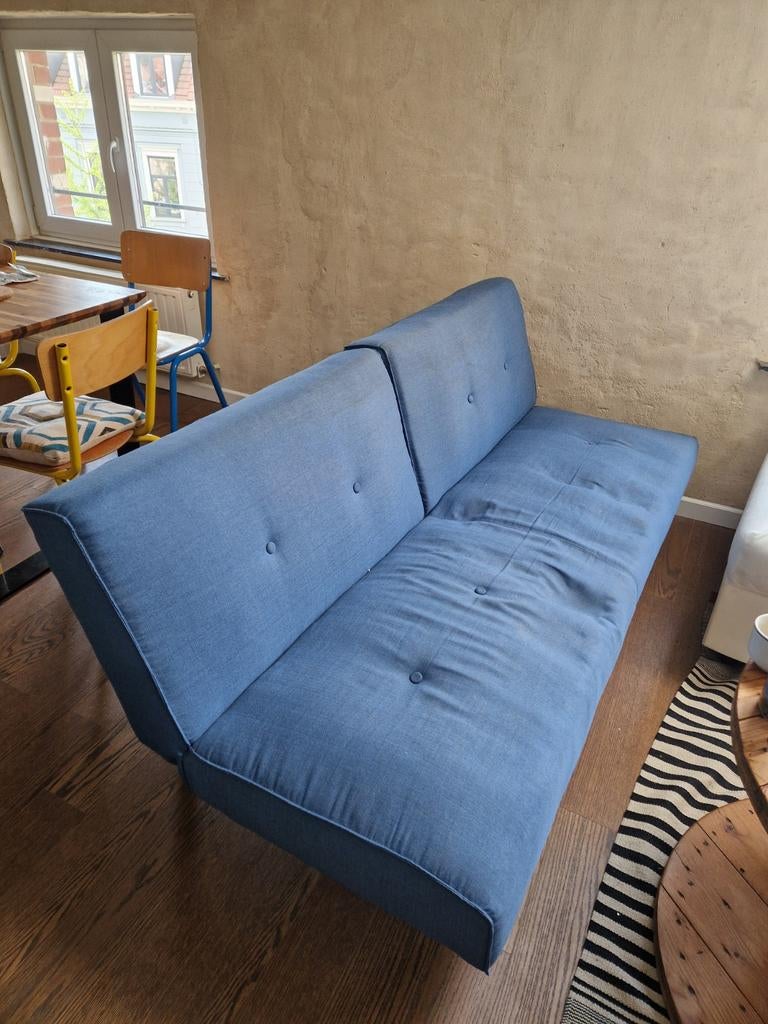 Bank te doneren, Huis en Inrichting, Slaapkamer | Slaapbanken, Gebruikt, 90 cm, 190 cm of minder, Blauw, Ophalen