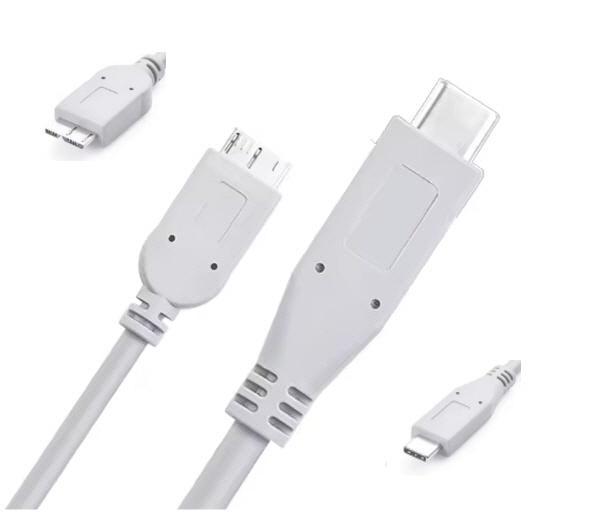 10 Gbps HDD Kabel USB-C naar Micro-B 3.0 30 cm 0,3 m Grijs, Computers en Software, Harde schijven, Nieuw, HDD, USB, Ophalen of Verzenden
