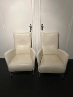 Fauteuils creme wit, Huis en Inrichting, Fauteuils, Ophalen, Leer