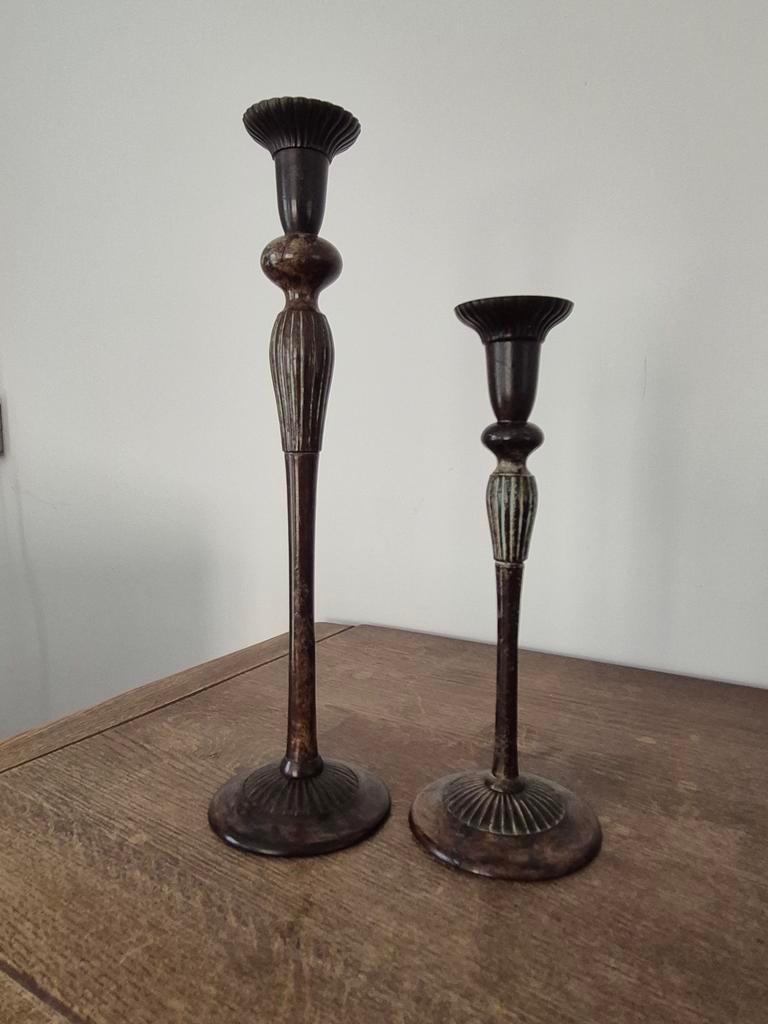 Mooie kaarsenkandelaars, Ophalen, Koper of Brons