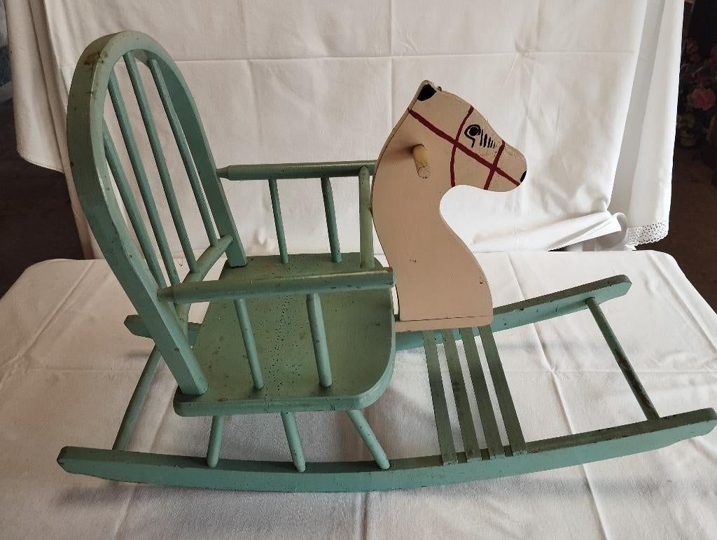 Cheval à bascule vintage en bois, Enlèvement