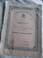 Brevet 1914 - 1918 - Campagne de l'Yser, Enlèvement ou Envoi, Armée de terre, Ruban, Médaille ou Ailes