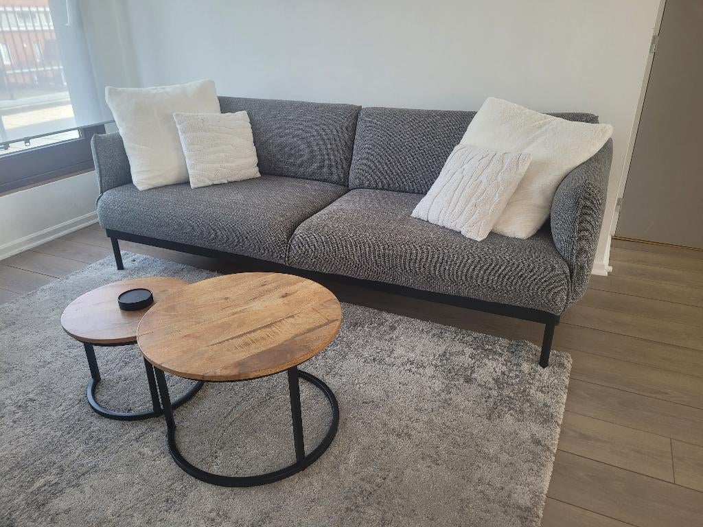 3 zitbank grijs/zwart 230 x 90cm, Enlèvement, Utilisé, Tissus, Modern