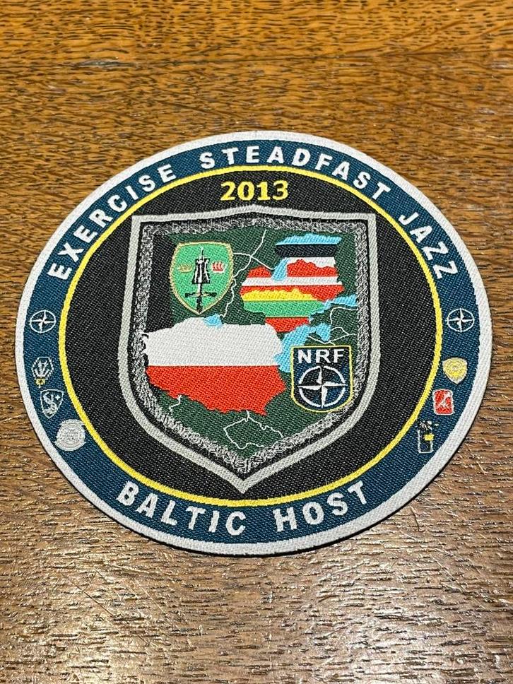 Patch 2013 de l'exercice Steadfast Jazz de l'OTAN, Collections, Aviation, Comme neuf, Écusson, Insigne ou Logo, Envoi