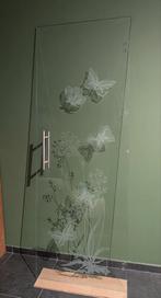 Porte vitrée avec motif sablé, Bricolage & Construction, Panneau vitré, 160 cm ou plus, Comme neuf, Enlèvement