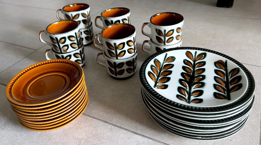 "BOCH Rambouillet” 30 Delige Dessert Set VINTAGE (Jaar 1960), Ophalen, Keramiek, Nieuw, Overige stijlen