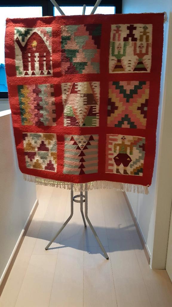Handgeweven (wand)tapijt 98 x 102 cm, Huis en Inrichting, Stoffering | Tapijten en Vloerkleden, Zo goed als nieuw, Vierkant, Ophalen of Verzenden