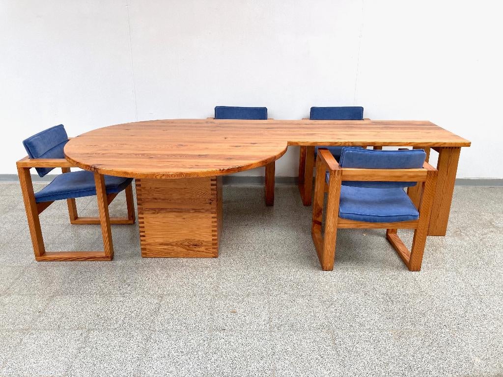 Mid-century vintage design eetkamertafel/bureau, Huis en Inrichting, Tafels | Eettafels, Gebruikt, 100 tot 150 cm, 200 cm of meer