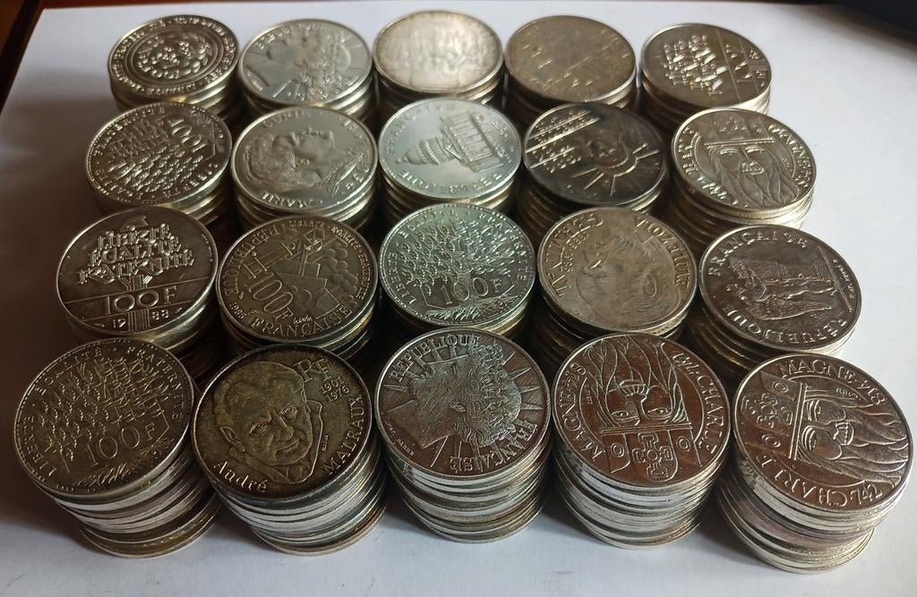 Top Promo: Spot-5% ! 200* 100 Franse frank Zilver (90%), Ophalen, Zilver