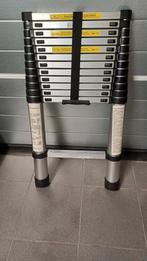 Telescopische ladder 3.8m aluminium nieuw., Nieuw, Ophalen of Verzenden, Ladder, Opvouwbaar of Inschuifbaar