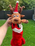 Dubbele Kerst kous Rendier in velour met animatie !, Diversen, Ophalen of Verzenden, Zo goed als nieuw