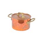 Kookpot Koper en Messing Marmite met Deksel Frankrijk Vintag, Antiquités & Art, Enlèvement ou Envoi, Cuivre