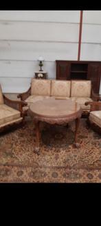 Chippendeal bankstel met tafel antiek queen ann, Ophalen