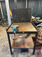 Lastafel werkbank met bankschroef en lamp zie foto’s!, Ophalen, Gebruikt, 70 tot 120 cm, Bankschroef