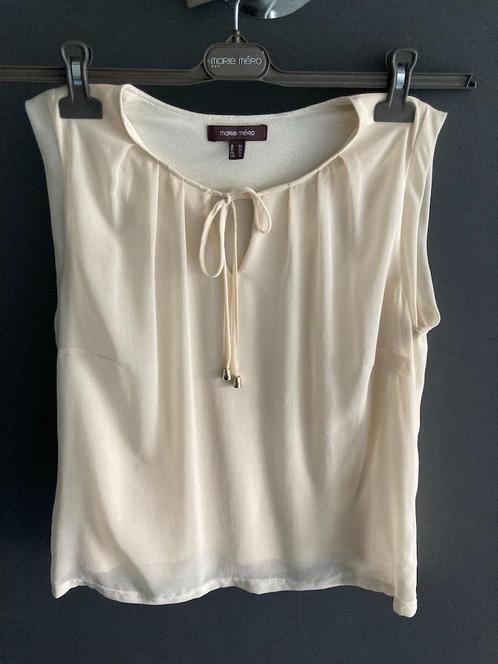 Mouwloze blouse Marie Méro, Kleding | Dames, Blouses en Tunieken, Nieuw, Maat 38/40 (M), Beige, Ophalen of Verzenden