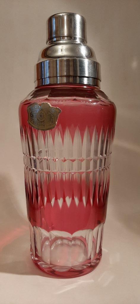 Shaker en cristal coloré Val St Lambert, Antiek en Kunst, Antiek | Glaswerk en Kristal, Ophalen