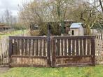 Dubbele poort, Tuin en Terras, Ophalen, Gebruikt, Hout, Draaipoort