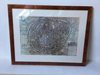 Bruine kader met een vintage kaart van Brussel, Ophalen, Gebruikt, 50 tot 75 cm, Print