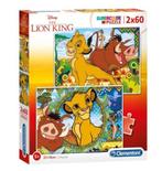 Lion King Puzzel - 2x60 stukjes - Clementoni, Nieuw, 4 tot 6 jaar, Meer dan 50 stukjes, Ophalen of Verzenden