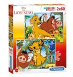 Lion King Puzzel - 2x60 stukjes - Clementoni, Plus de 50 pièces, 4 à 6 ans, Enlèvement ou Envoi, Neuf