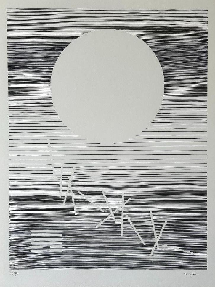 Michel SEUPHOR - Geometrie - Orig. lithografie - 75 x 55 cm, Antiek en Kunst, Kunst | Litho's en Zeefdrukken, Ophalen of Verzenden