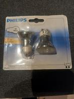 2 Philips mini halogeenlampen 30 Watt, warm white, dimmable, Nieuw, Bajonetsluiting, Halogeen (gloei)lamp, 30 tot 60 watt