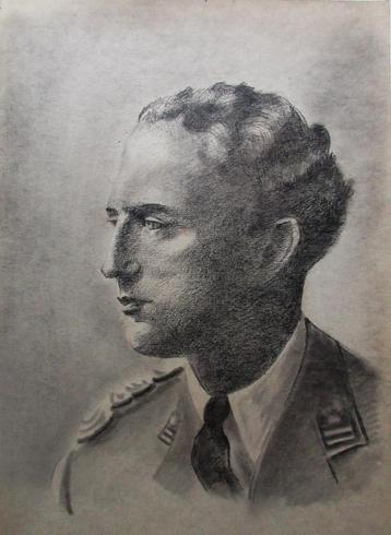 Pasteltekening Koning Leopold III- 1944- door L. Boschmans