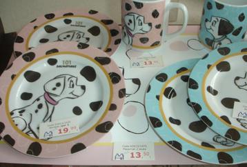 101 Dalmatiërs = roze en blauw porselein = 60 % korting beschikbaar voor biedingen