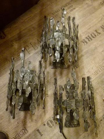 vintage wandlampen Brutalisme 60er set van 3 beschikbaar voor biedingen
