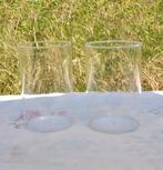 paire de vases cylindique en verre transparent, Ophalen of Verzenden, Zo goed als nieuw, Glas