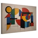 Abstracte kleurrijke vormen canvas 60x40cm - 18mm., Antiek en Kunst, Verzenden