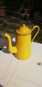Cafetière émaillée jaune vintage, Maison & Meubles, Enlèvement ou Envoi, Utilisé
